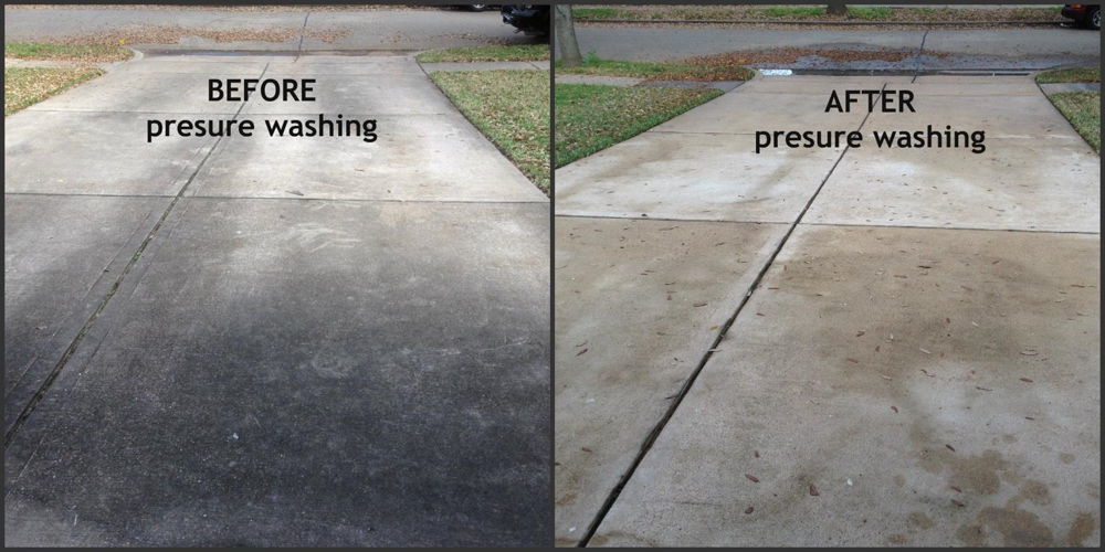 Pressure wash your driveway